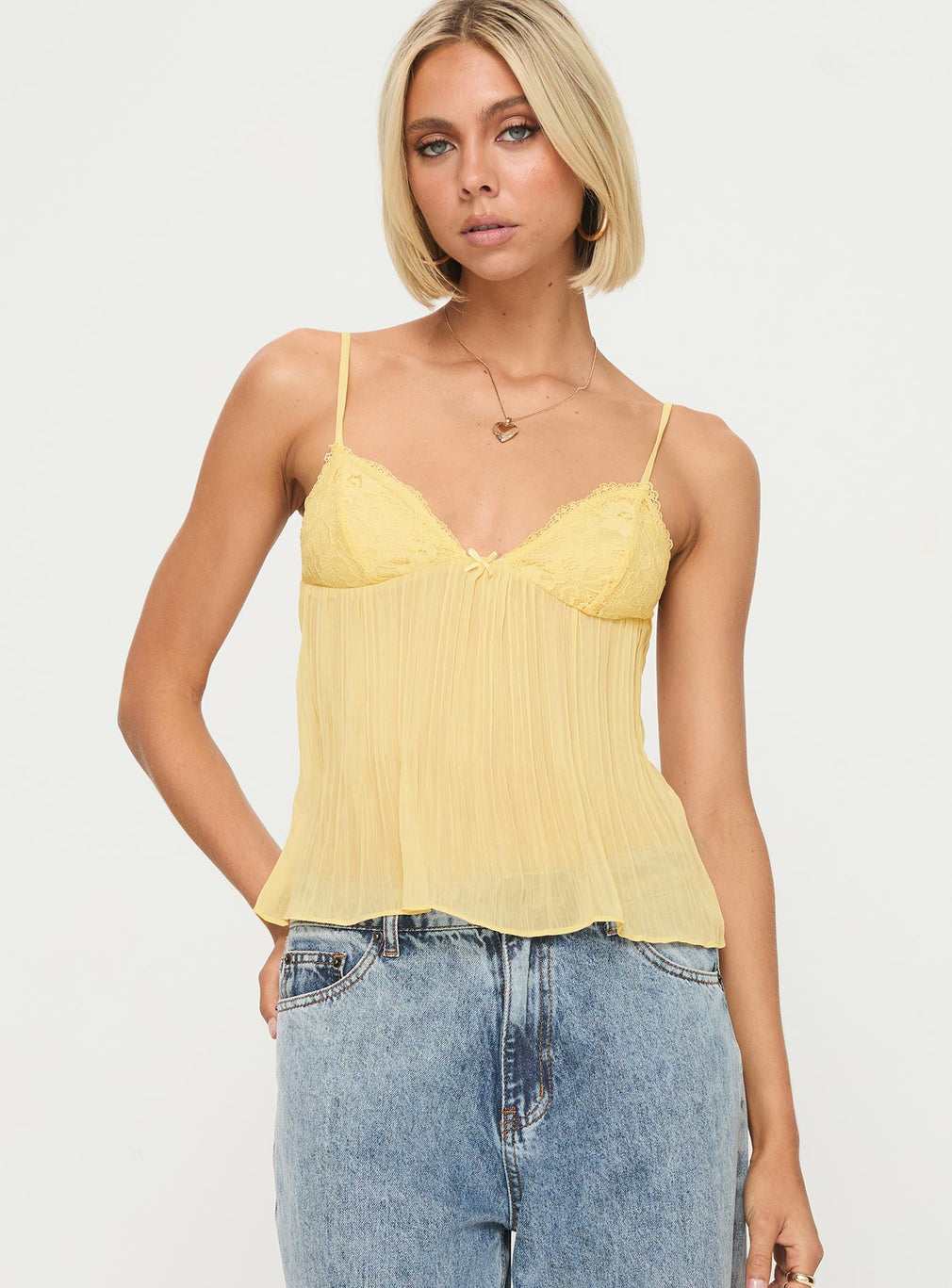 DAISY | Lace Pleated Top