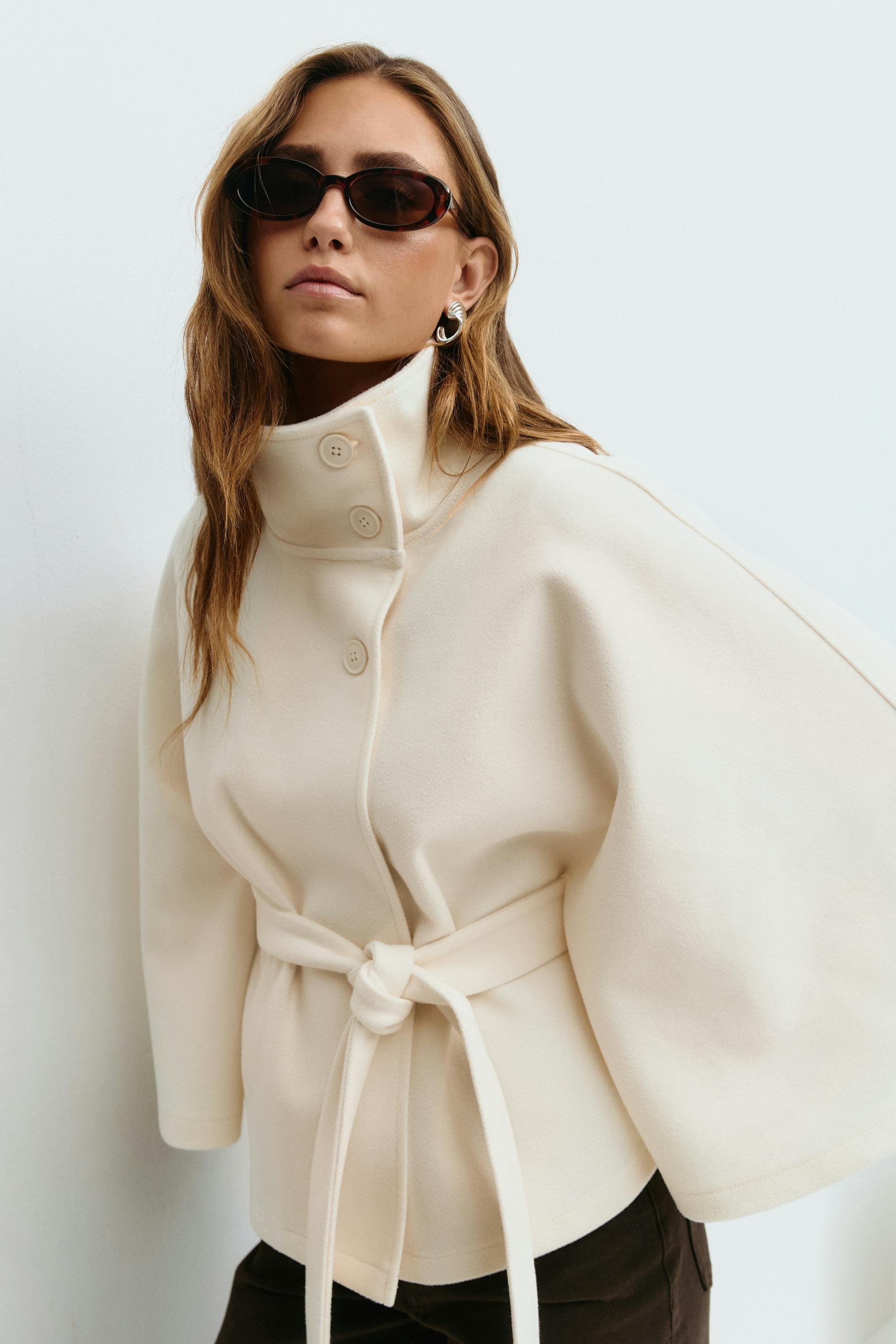 POPPY | Belted Cape Jacket