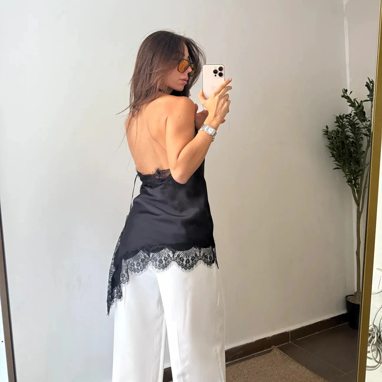 POPPY | Lace Drape Halter Top